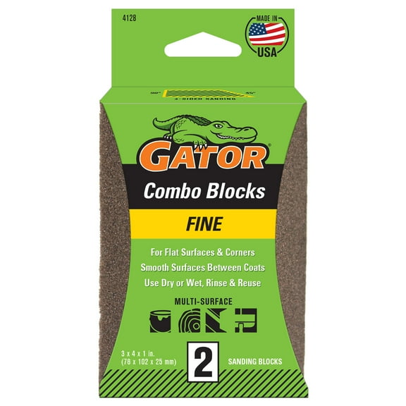 Gator 2-5/8x4 Angled Sponge Fine, 2 Pack