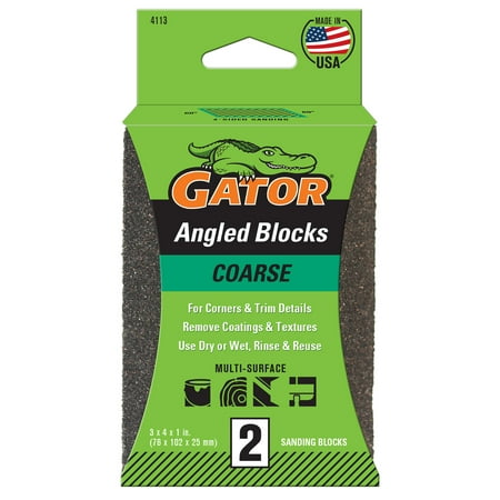 Gator 4113 3 in x 4 in x 1 in Medium Grit Angled Blocks, 2 Pieces