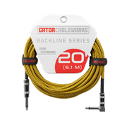 Gator 20 Backline Braided Instrument Cable, Tweed Straight to Angle