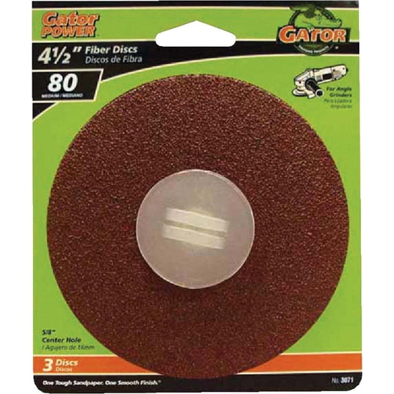 Gator 3071 Fiber Disc 80-Grit Medium Grade Aluminum Oxide 4-1/2 in Dia