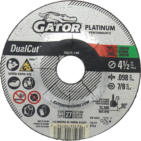 Gator Blade 4.5x.098x7/8 Metal Wheel 9754