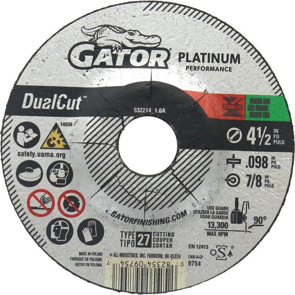 Gator Blade 4.5x.098x7/8 Metal Wheel 9754