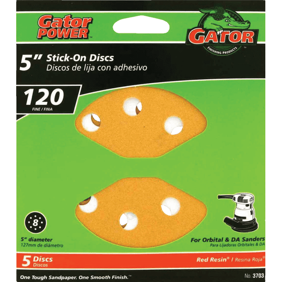 Gator 5 In. Stick-On Vented Sanding Disc - Pack of 2