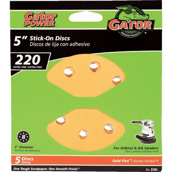 Gator 5 In. Stick-On Vented Sanding Disc - Single Pack Residential Use, Standard Application