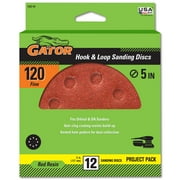 Gator 438204 5 in Fine 120 Grit Hook & Loop Sanding Discs, 12 Pieces
