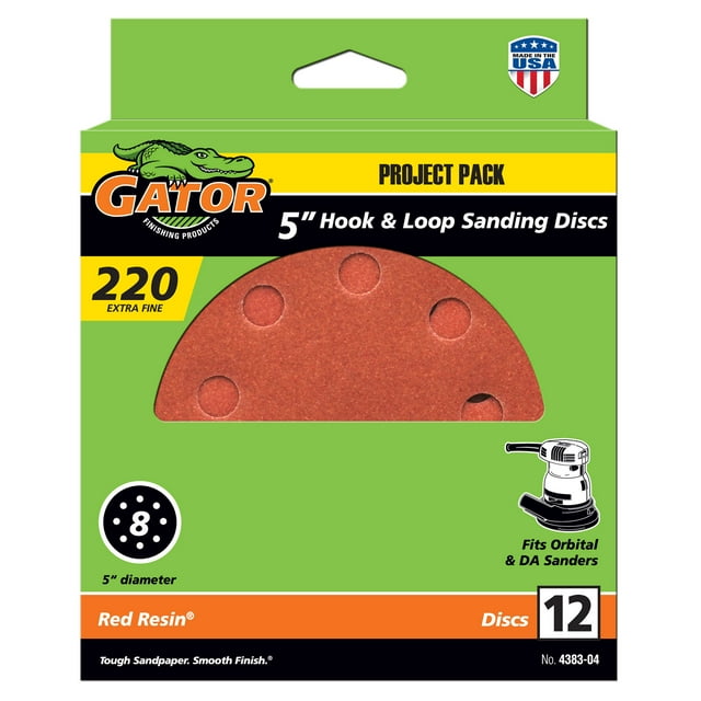 Gator 5Inch 8Hole Red Resin Aluminum Oxide MultiSurface Hook and