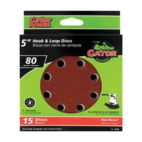 Gator 4142 80 Grit Aluminum Oxide 8-Hole Hook & Loop Sanding Disc 5 Dia. in.