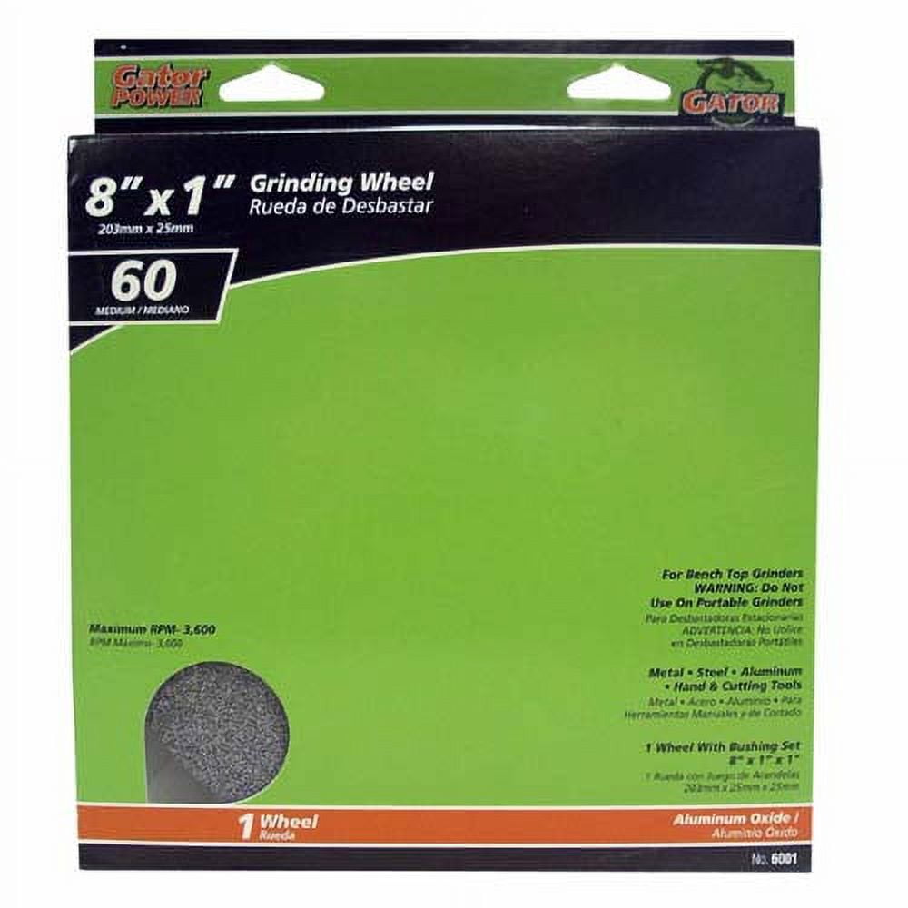 Gator 6001 Benchtop Grinding Wheel, 60 Grit, 8" x 1" x 1", Each