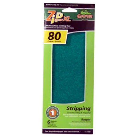Gator 7242 Zip XL Sanding Refill Sheets, 80-Grit, 6-Pk. - Quantity 5