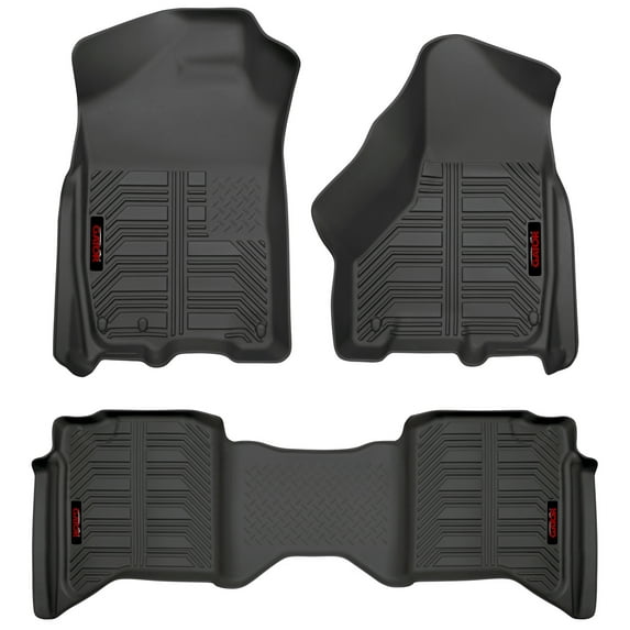 Gator 79601 Black Front and 2nd Seat Floor Liners Fits 2009-2018 Ram 1500 Quad Cab, 2019 Ram Classic 1500 Quad Cab