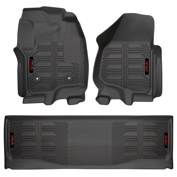 Gator 79603 Black Front and 2nd Seat Floor Liners Fits 11-16 Ford F-250/F-350 Crew Cab