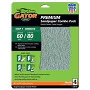Gator 438630 9 in x 11 in 60/80 Grit Premium Sandpaper Combo Pack, 4 Pieces