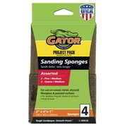Gator 464805 3 in x 4 in x 1 in Assorted Grit Sanding Sponges Combo Pack, 4 Pieces