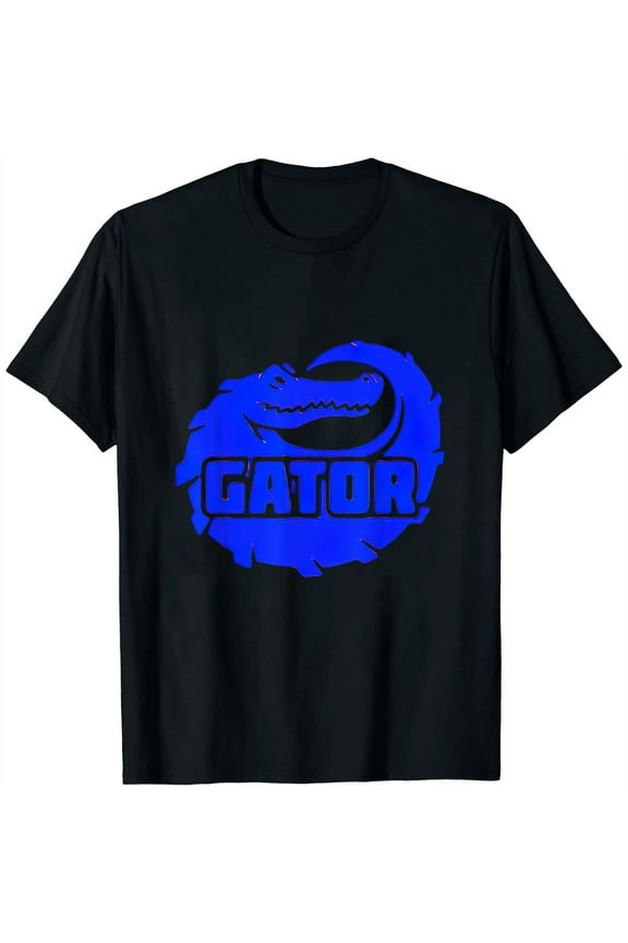 Gator Blue Alligator Womens T-Shirt Black Medium