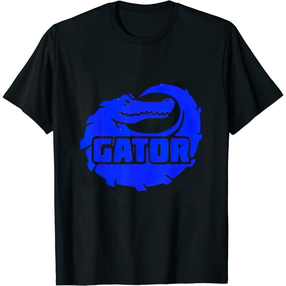 Gator Blue Alligator Womens T-Shirt Black Medium