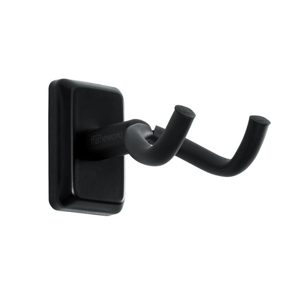Gator Cases GFW-GTR-HNGRBLK Frameworks Wall Mounted Guitar Hanger with Black Mounting Plate