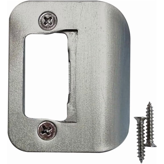 Gator Door Strike Plate with Screws,  2-1/4" by 1-3/4" Universal Latch Restorer Alloy Steel Lock Hardware for Interior and Exterior Doors, Replacement Door Latch Plate | Satin Nickel 1-Pack