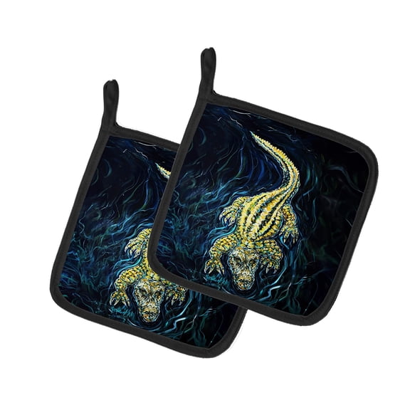 Gator Down Alligator Pair of Pot Holders 7.5 in x 7.5 in