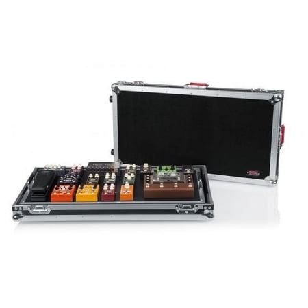 Extra Large G-TOUR Pedal Board and Flight Case for 20-25 pedals. Removable 34"x17" Pedal Surface and Inline Wheels