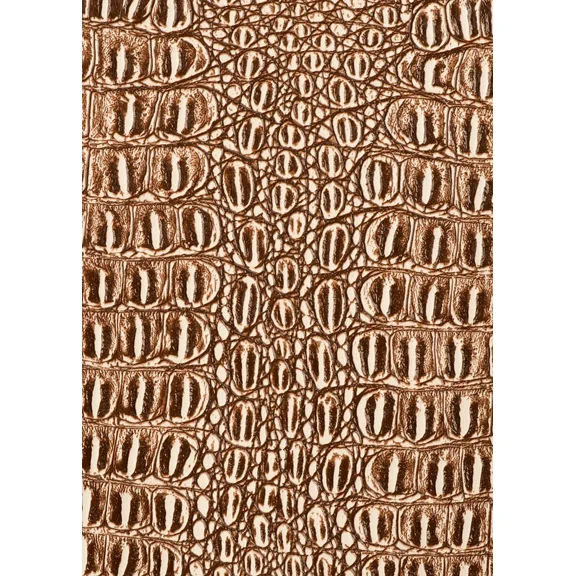 Burlap Fabrics Gator Faux Leather Brown Print - 54 Inch Wide Premium Embossed Sold by the Yard