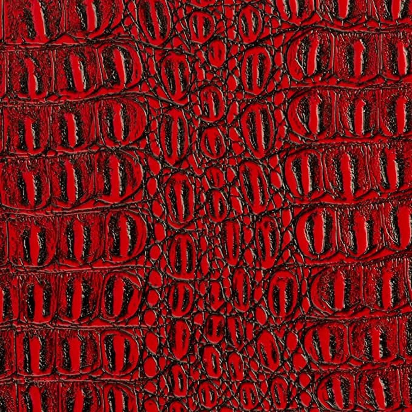 54 Red/Black Gator Faux Leather Fabric - By The Yard 