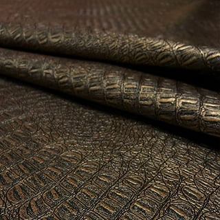 Gator Faux Leather, Soft Textured Crocodile Vinyl Fabric, Alligator Skin  Embossed Upholstery And DIY Craft Pleather Sheets – Cut Continuously By The  Yard (Red/Black Print) 