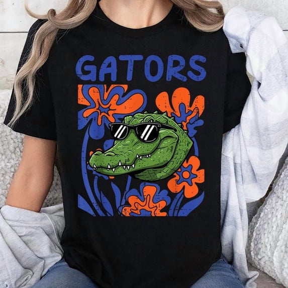 Gator Floral Aligator Men Women Kids Boys Girls Youth Teen Unisex T-Shirt, Sizes S-5XL - Gategoo