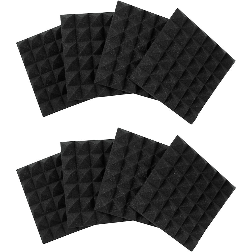 Gator GFW-ACPNL1212P-8PK 2"x12"12" Acoustic Foam Pyramid Panels 8-Pack Charcoal