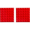 thumbnail image 1 of Gator GFW-ACPNL1212P-2PK Pair of 2 Inch - Thick Acoustic Foam Pyramid Panels 12x12 Red, 1 of 4