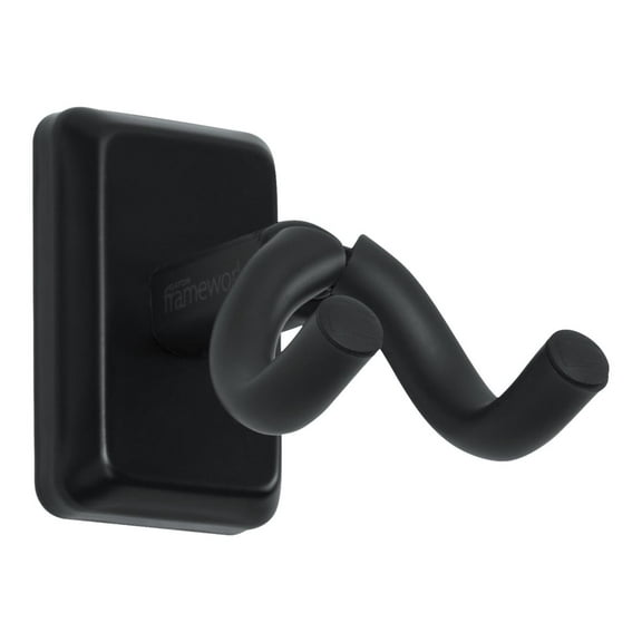 Gator Frameworks GFW-UKE-HNGRBLK Wall Mounted Ukulele/Mandolin Hanger with Mounting Plate, Black