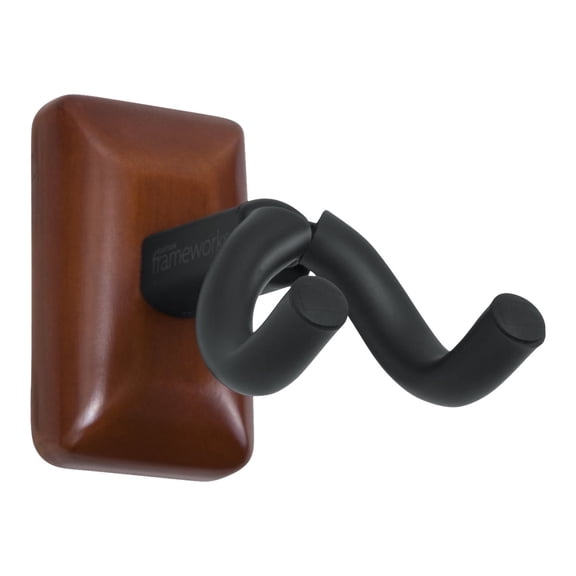Gator Frameworks GFW-UKE-HNGRMHG Wall Mounted Ukulele/Mandolin Hanger with Mounting Plate, Mahogany
