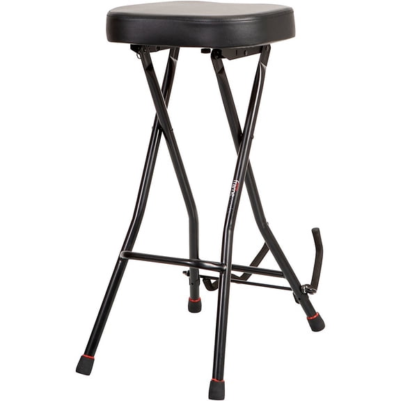 Gator Frameworks Foldable Guitar Stool with Padded Seat and Rear Mounted Guitar Hanger; (GFW-GTRSTOOL)