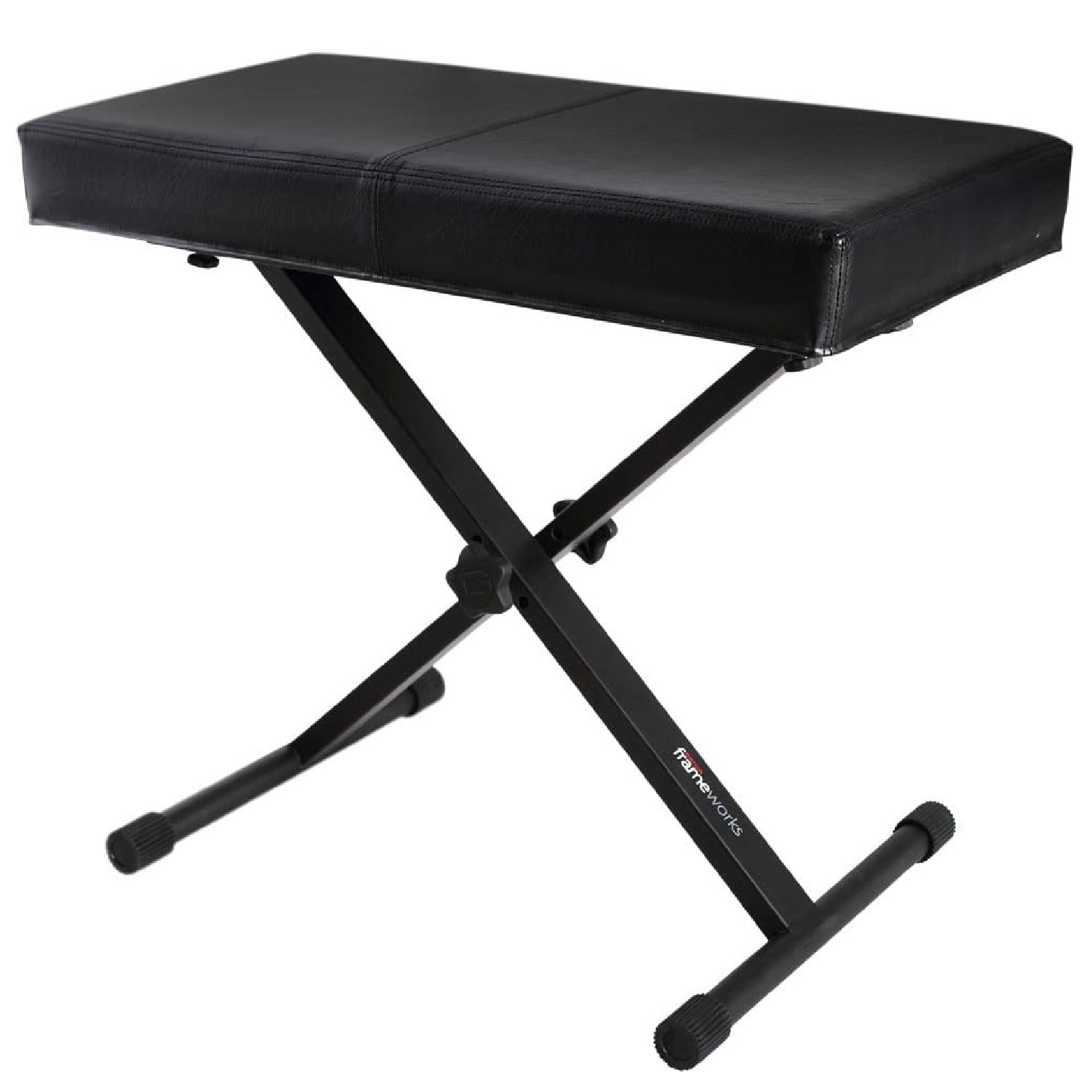 Gator Frameworks Standard Keyboard Bench - Black X-Style Deluxe Seat For Piano & Keyboards