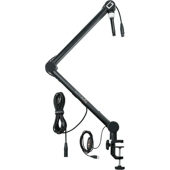 Gator Frameworks 3726195 Professional Desktop Broadcast & Podcast Microphone Boom Stand with On-Air Indicator