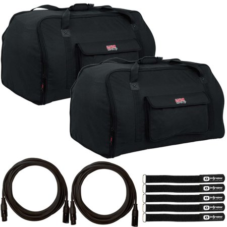 Gator GPA-TOTE15 Heavy-Duty Speaker Tote Bags with Cables Package