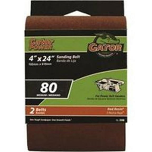 Gator  Gator Heavy Duty Resin Bond Power Sanding Belt - 24 in. x 4 in. - 80 Grit