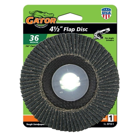 Gator Grit 4.5-inch Zirconium Oxide Flap Disc Wheel, 36-Grit, 1-Pack, 9713-1
