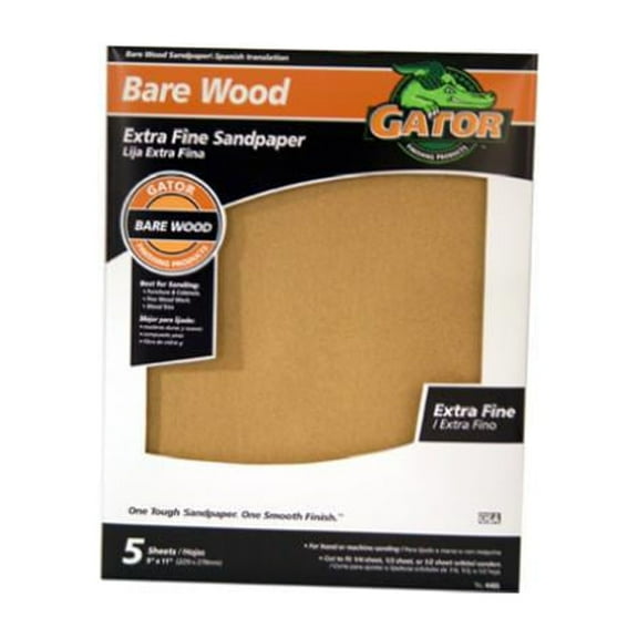 Gator Grit 4465 Sandpaper, Garnet Extra Fine 220-Grit, 9 x 11-In., 5-Pk. - Quantity 10