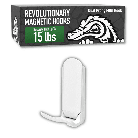 Gator Magnetics MINI Magnetic Dual Hook White - 15lb Capacity