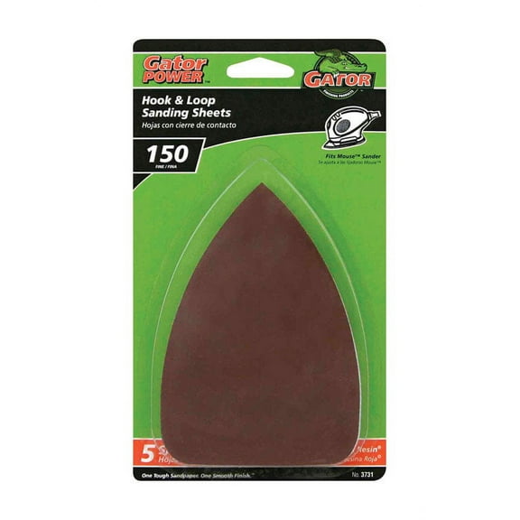Gator Mouse 5 in. L x 5 in. W 150 Grit Fine Zirconium Oxide Mouse Sandpaper 5 pk
