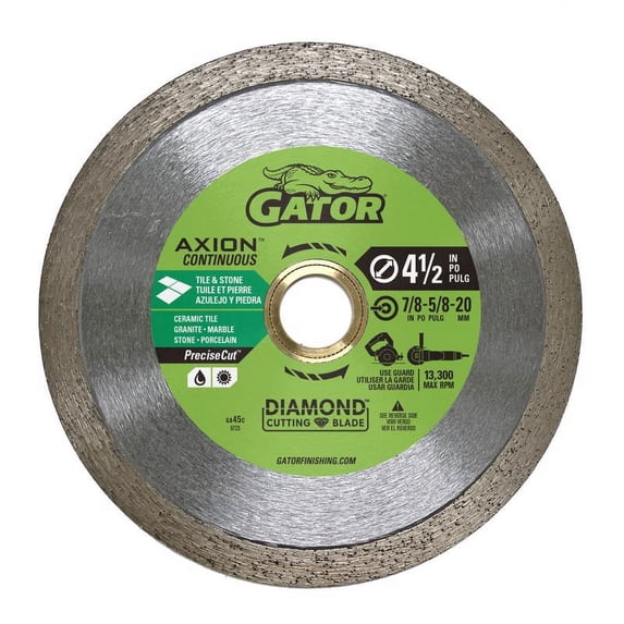 Gator 2034238 4.5 x 0.62-0.87 in. Precise Cut Diamond Continuous Rim Saw Blade