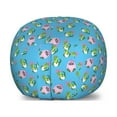thumbnail image 1 of Gator Storage Toy Bag Chair, Cartoon Crocodiles Pattern in Egg with Ribbon and Teat, Stuffed Animal Organizer Washable Bag, Large Size, Deep Sky Blue Pink, by Ambesonne, 1 of 3