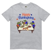 Graphic Jaw Gator Thanksgiving Feast T-shirt | Sport Gray, X-Large