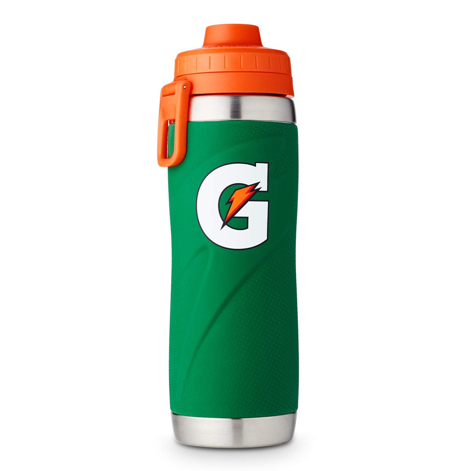 Gatorade Squeeze 32 oz Green Plastic Sports Water Bottle Orange Screw-On  Lid