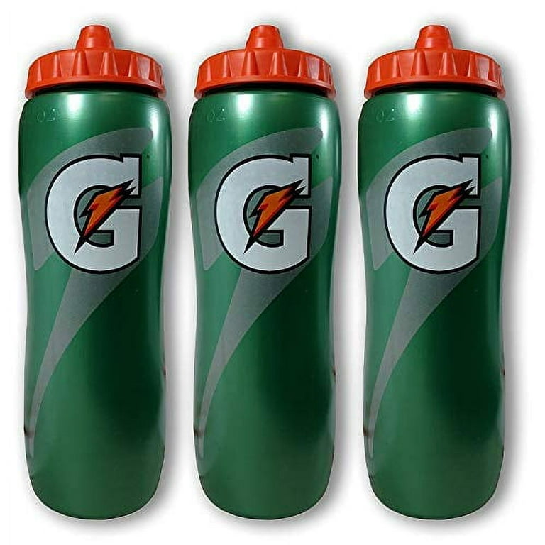 Gatorade 32 Ounce Contour Style Squeeze Water Bottle, 3 Pack 