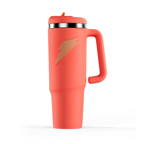 Gatorade Crossover Stainless Steel Tumbler Bottle, Coral, Double-Wall Insulation, 36 fl oz