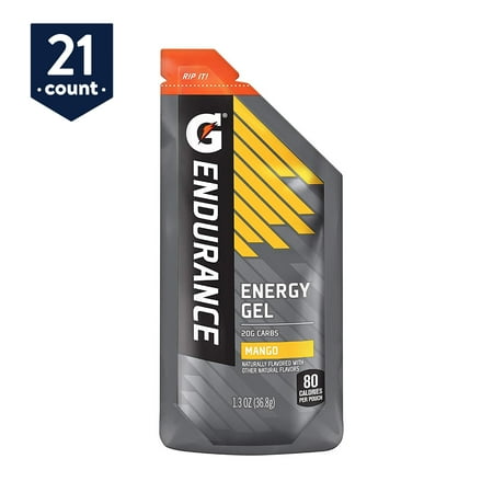 Gatorade Endurance Mango Energy Gel, 1.3 oz Pouches, 21 Pack