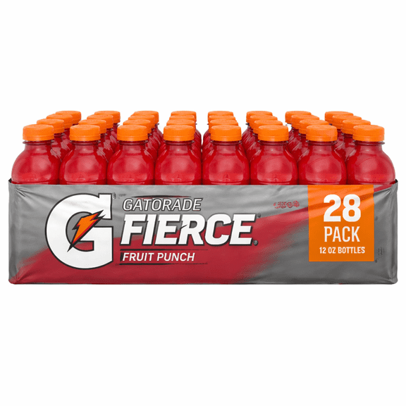 Gatorade Fierce Fruit Punch Sports Drink, 12 fl oz Bottles, 28 Pack Electrolyte Hydration Beverage
