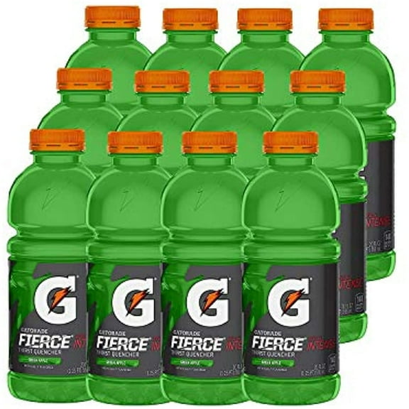Gatorade Fierce, Green Apple, 20 Ounce Bottles (Pack Of 12)