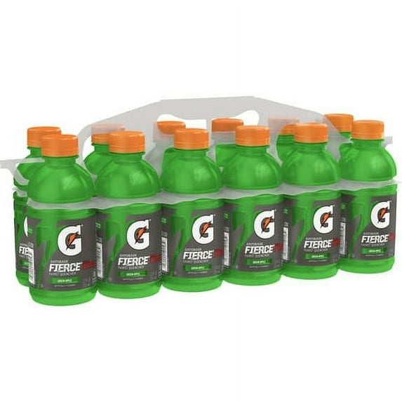 Gatorade Fierce Green Apple Thirst Quencher Sports Drink, 12 oz, 12 Pack Bottles